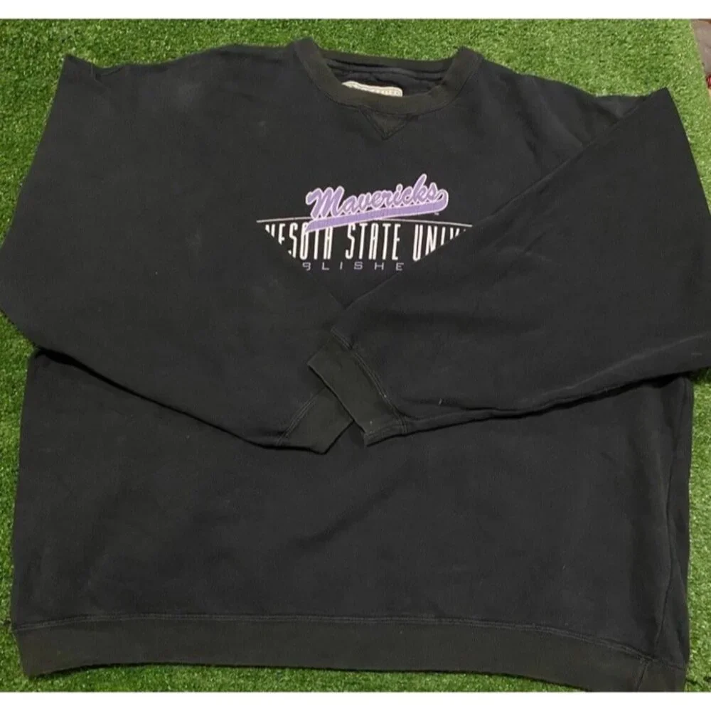 Vintage Minnesota State Mavericks sweatshirt mens 2XL black oversize crewneck - Picture 4 of 11